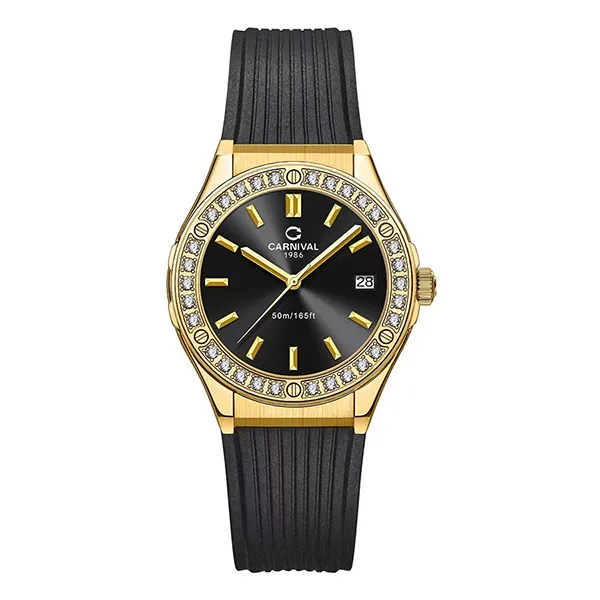 Đồng Hồ Nữ Carnival Fusion Quartz Watch 8168L2-VV-DCS-D Màu Đen/Gold
