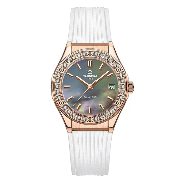 Đồng Hồ Nữ Carnival Quartz Watch 8168L2-VH-DCS-DK2 Màu Trắng
