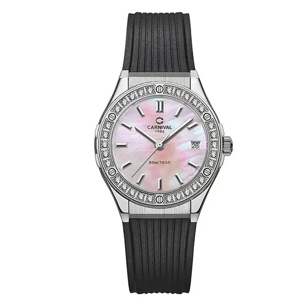 Đồng Hồ Nữ Carnival Quartz Watch 8168L2-VT-DCS-HK Màu Đen/Hồng
