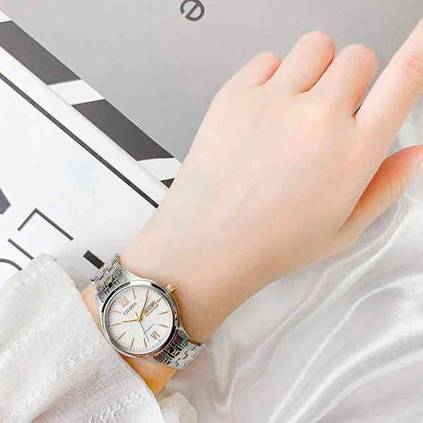 Đồng Hồ Nữ Citizen Automatic PD7134-51A Màu Bạc Vàng