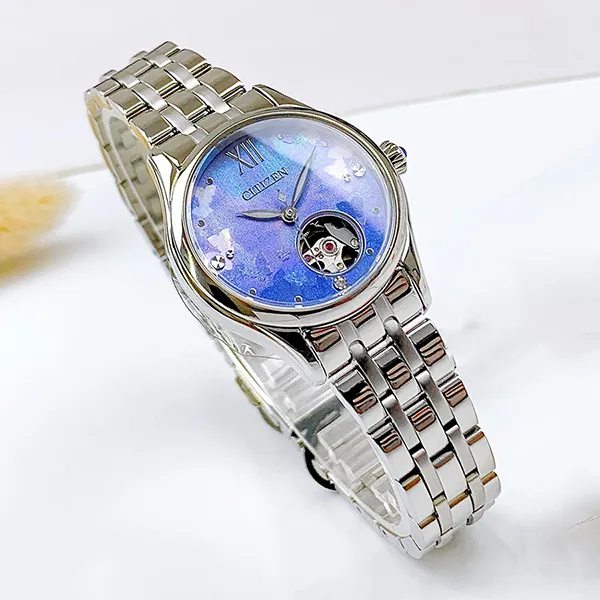 Đồng Hồ Nữ Citizen Automatic Watch PR1040-88N Màu Bạc/Xanh