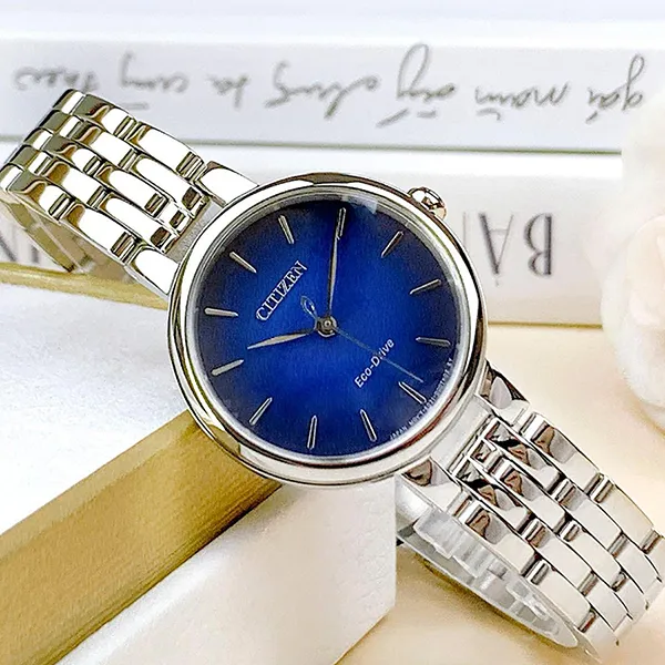 Đồng Hồ Nữ Citizen Eco-Drive EM0990-81L Màu Xanh Bạc