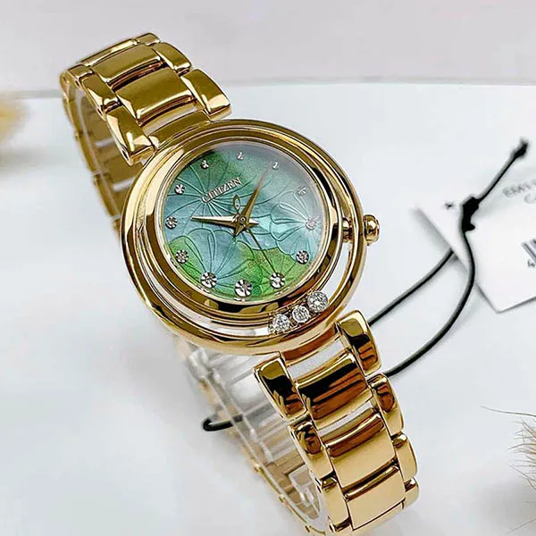 Đồng Hồ Nữ Citizen Eco-Drive EM1113-82Y Màu Xanh/ Vàng Hồng