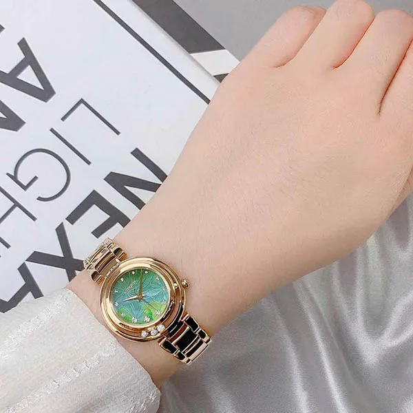 Đồng Hồ Nữ Citizen Eco-Drive EM1113-82Y Màu Xanh/ Vàng Hồng