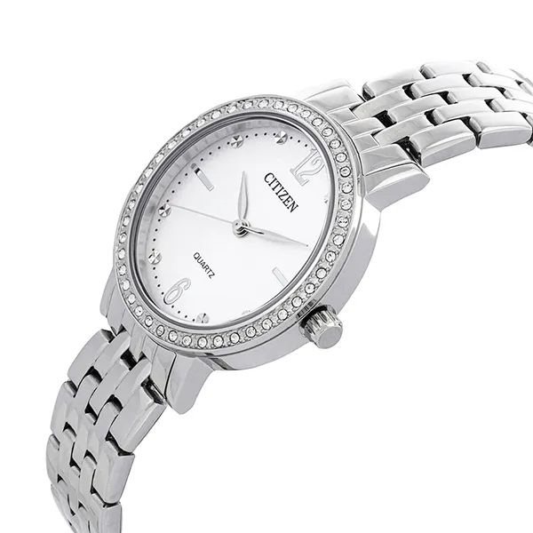 Đồng Hồ Nữ Citizen Quartz Crystal Silver Dial Ladies Watch EL3100-55A Màu Bạc