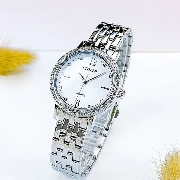 Đồng Hồ Nữ Citizen Quartz Crystal Silver Dial Ladies Watch EL3100-55A Màu Bạc