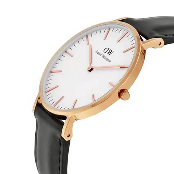 Đồng Hồ Nữ Daniel Wellington Classic Sheffield RG White 36mm DW00100036 Màu Đen Trắng