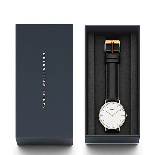 Đồng Hồ Nữ Daniel Wellington Classic Sheffield RG White 36mm DW00100036 Màu Đen Trắng