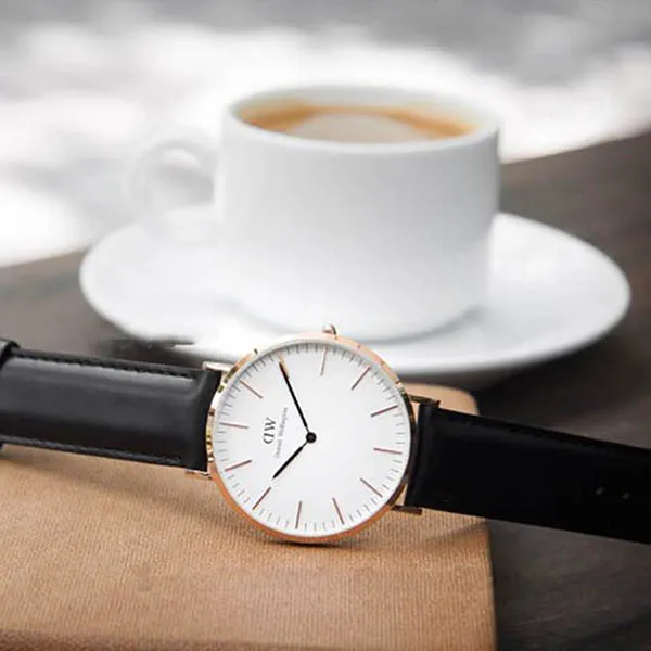Đồng Hồ Nữ Daniel Wellington Classic Sheffield RG White 36mm DW00100036 Màu Đen Trắng