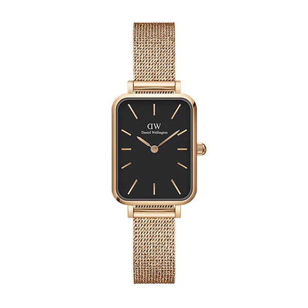 Đồng Hồ Nữ Daniel Wellington DW00100432 20x26mm Quadro Pressed Melrose RG Black Đen/ Vàng Hồng