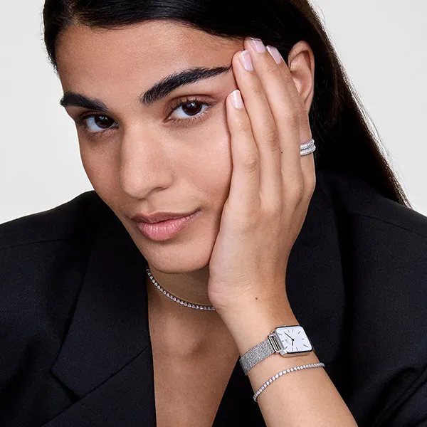 Đồng Hồ Nữ Daniel Wellington DW00100438 20x26mm Quadro Pressed Sterling S White Màu Bạc Trắng