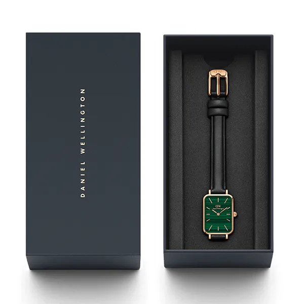 Đồng Hồ Nữ Daniel Wellington DW00100439 20x26mm Quadro Pressed Sheffield Màu Đen Xanh