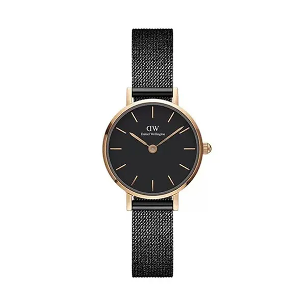 Đồng Hồ Nữ Daniel Wellington DW00100441 24 mm Petite 24 Pressed Ashfield RG Black Màu Đen - Vàng Hồng