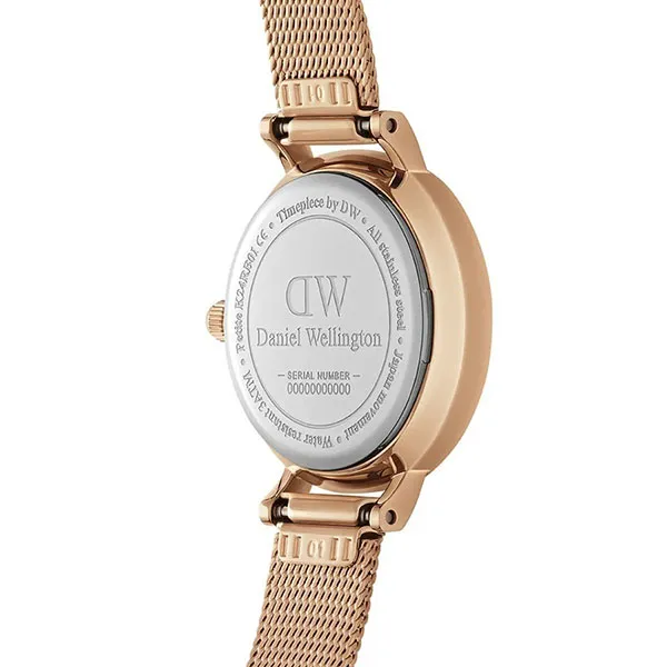 Đồng Hồ Nữ Daniel Wellington DW00100447 24 mm Petite 24 Pressed Melrose RG White Màu Vàng Hồng