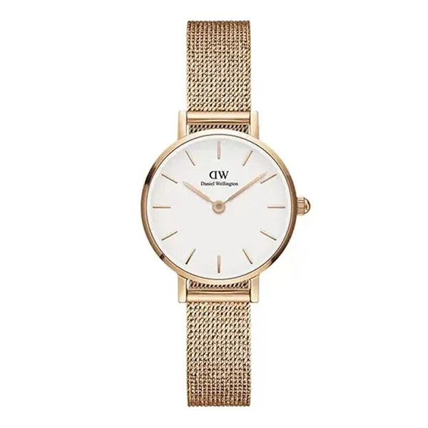 Đồng Hồ Nữ Daniel Wellington DW00100447 24 mm Petite 24 Pressed Melrose RG White Màu Vàng Hồng