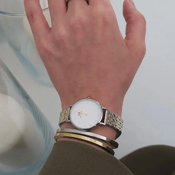 Đồng Hồ Nữ Daniel Wellington Petite Lumine 5-Link Two-Tone DW00100616 Màu Bạc Vàng