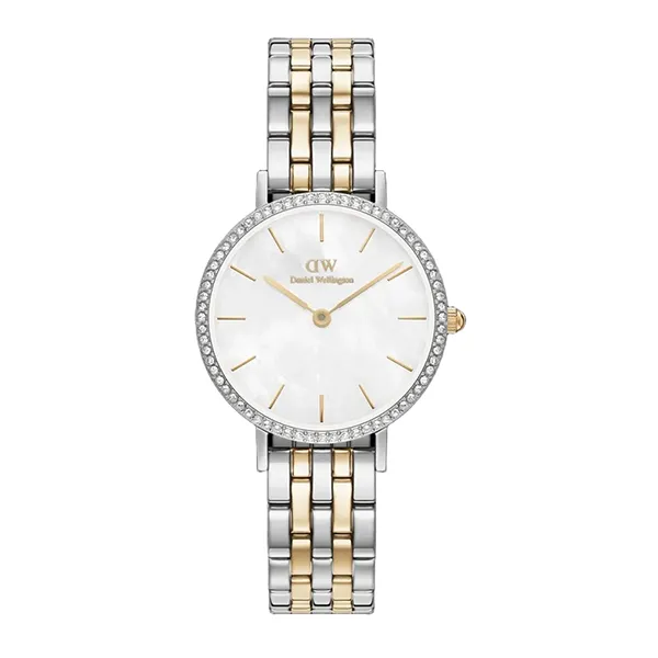 Đồng Hồ Nữ Daniel Wellington Petite Lumine Bezel 5-Link Two Tone MOP Silver Màu Bạc