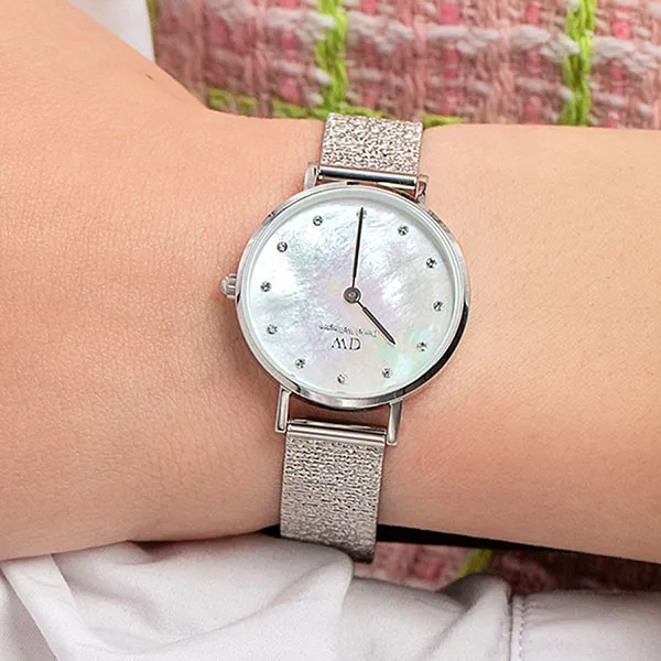 Đồng Hồ Nữ Daniel Wellington Petite Lumine Pressed Piano DW00100592 Màu Bạc