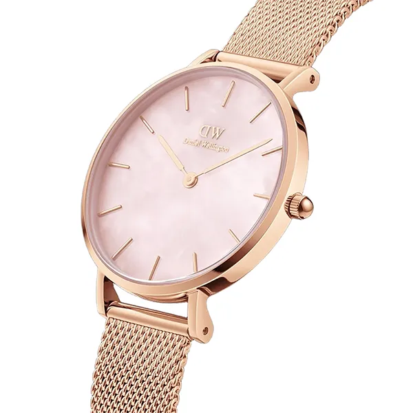 Đồng Hồ Nữ Daniel Wellington Petite Melrose Pearl Pink Mother Of Pearl Màu Vàng Hồng 32mm