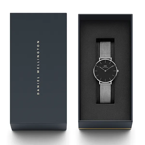 Đồng Hồ Daniel Wellington Petite Sterling 28mm DW00100218 Màu Đen Bạc