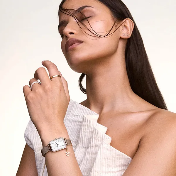 Đồng Hồ Nữ Daniel Wellington Quadro Crystal DW00100748 Màu Vàng Hồng