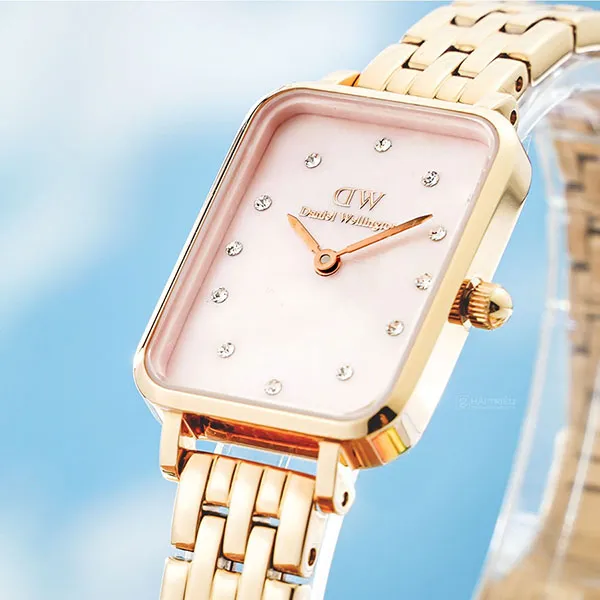 Đồng Hồ Nữ Daniel Wellington Quadro Lumine 5-Link Melrose DW00100621 Màu Vàng Hồng