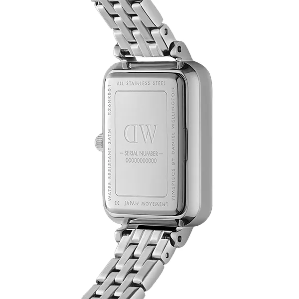 Đồng Hồ Nữ Daniel Wellington Quadro Lumine Bezel 5-Link Arctic Silver Màu Bạc Xanh