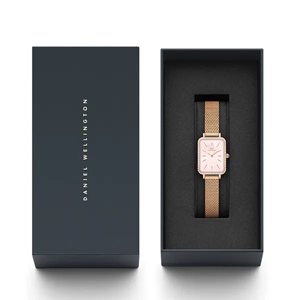 Đồng Hồ Nữ Daniel Wellington Quadro Lumine Bezel Melrose Pink MOP DW00100669 Màu Vàng Hồng