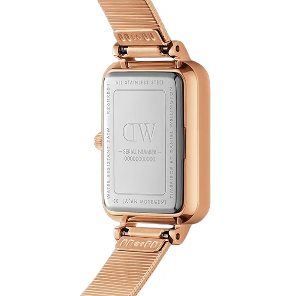 Đồng Hồ Nữ Daniel Wellington Quadro Lumine Pressed Piano Black MoP Rose Gold Màu Vàng Đen
