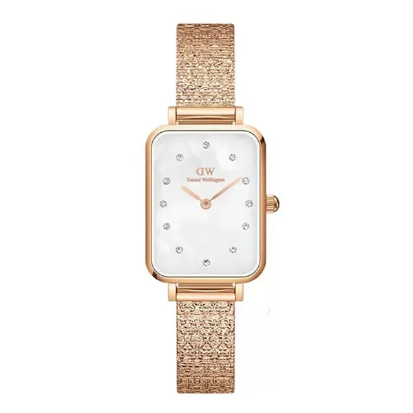 Đồng Hồ Nữ Daniel Wellington Quadro Lumine Pressed Piano DW00100578 Màu Vàng Hồng