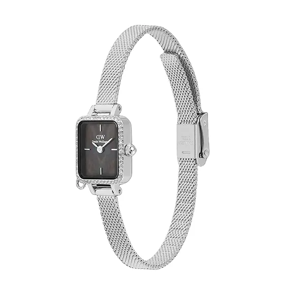 Đồng Hồ Nữ Daniel Wellington Quadro Mini Crystal Zodiac Sterling Màu Bạc - Đen