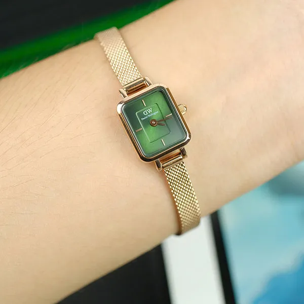 Đồng Hồ Nữ Daniel Wellington Quadro Mini Evergold Emerald DW00100653 Màu Xanh Vàng