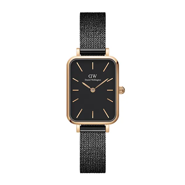 Đồng Hồ Nữ Daniel Wellington Quadro Pressed Ashfield 20x26mm DW00100433 Màu Đen