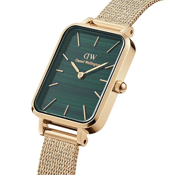 Đồng Hồ Nữ Daniel Wellington Quadro Pressed Ashfield DW00100561 Màu Xanh Vàng