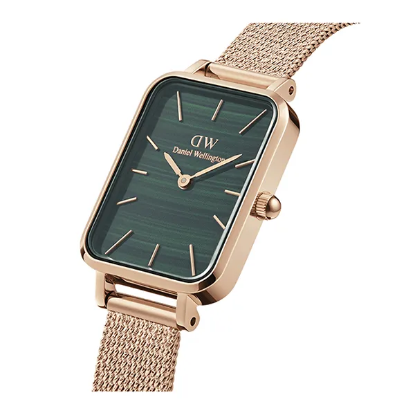 Đồng Hồ Nữ Daniel Wellington Quadro Pressed Melrose 20x26mm DW00100437 Màu Xanh/ Vàng Hồng