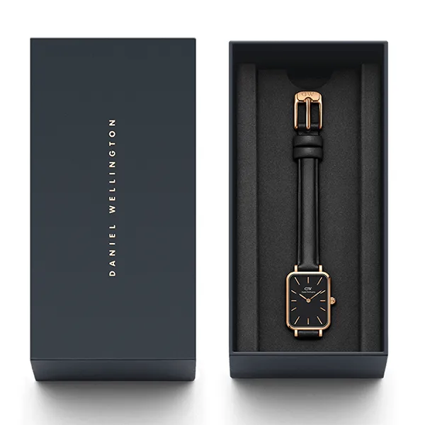 Đồng Hồ Nữ Daniel Wellington Quadro Pressed Sheffield 20x26mm DW00100433 Màu Đen