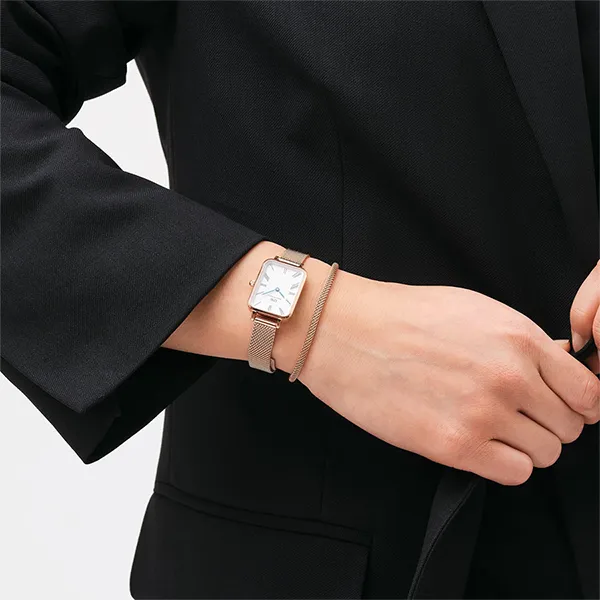 Đồng Hồ Nữ Daniel Wellington Quadro Roman Numerals Melrose Màu Vàng Hồng
