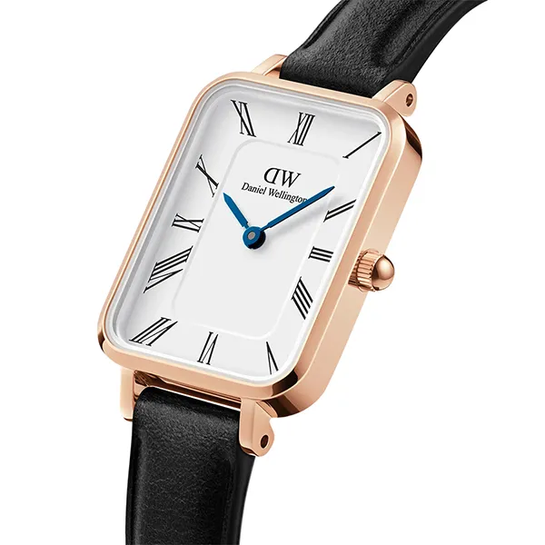 Đồng Hồ Nữ Daniel Wellington Quadro Roman Numerals Sheffield Rose Gold DW00100689 Màu Đen/Trắng