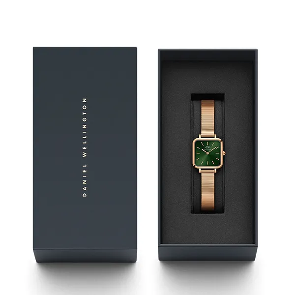 Đồng Hồ Nữ Daniel Wellington Quadro Studio Emerald Rose Gold DW00100519 Màu Vàng Hồng