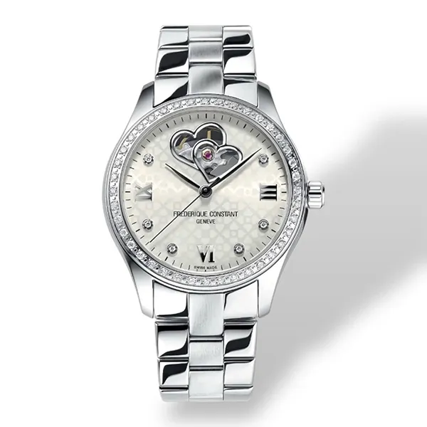 Đồng Hồ Nữ Frederique Constant Double Heart Beat FC-310WDHB3BD6B Màu Bạc