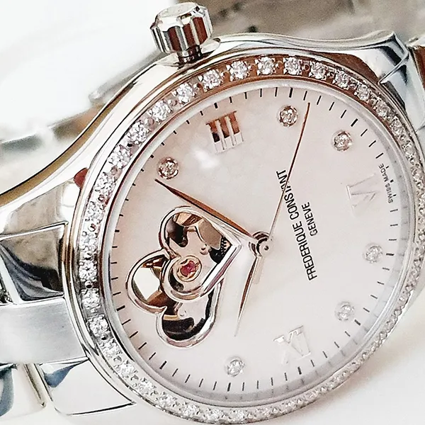 Đồng Hồ Nữ Frederique Constant Double Heart Beat FC-310WDHB3BD6B Màu Bạc