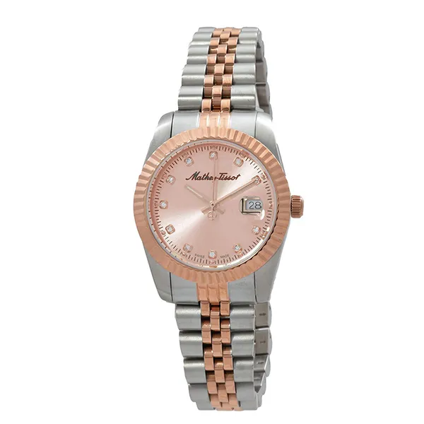 Đồng Hồ Nữ Mathey Tissot Mathy III Quartz Pink Dial Ladies Watch D810RSAL Màu Demi