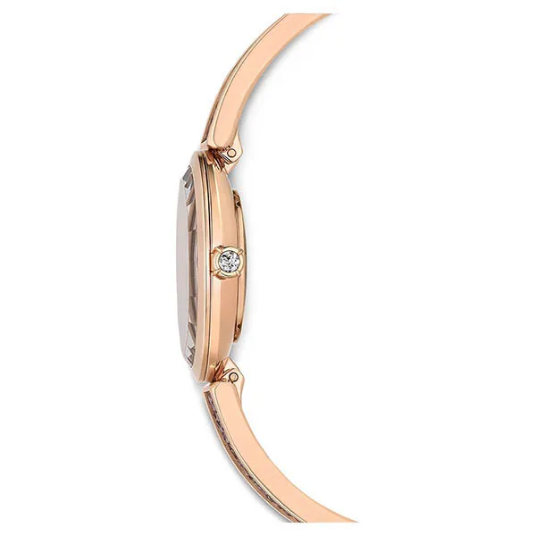Đồng Hồ Nữ Swarovski Crystal Rock Oval Watch Swiss Made Crystal Bracelet Gray- Rose Gold Tone Finish 5656857 Màu Xám/ Vàng Hồng