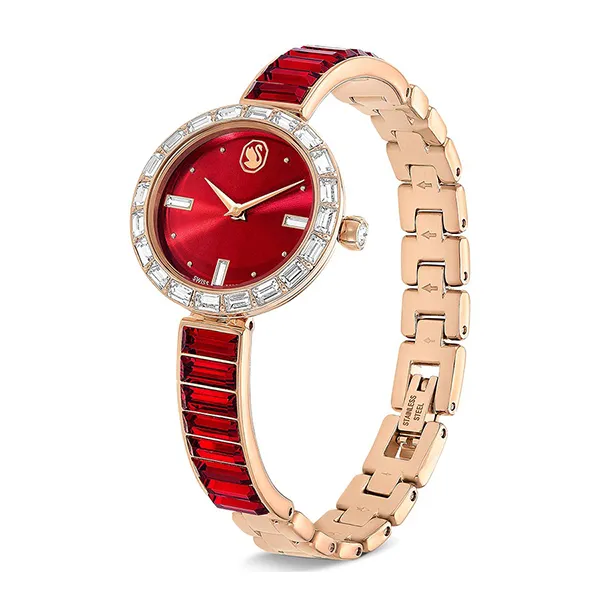 Đồng Hồ Nữ Swarovski Matrix Bangle Watch 5690811 Màu Đỏ/Vàng Hồng