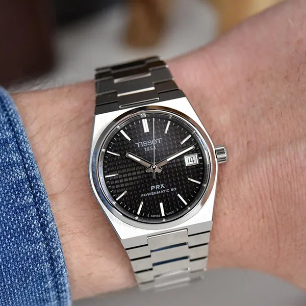 Đồng Hồ Nữ Tissot PRX Powermatic 80 35mm T137.207.11.051.00 (T1372071105100) Màu Bạc Đen