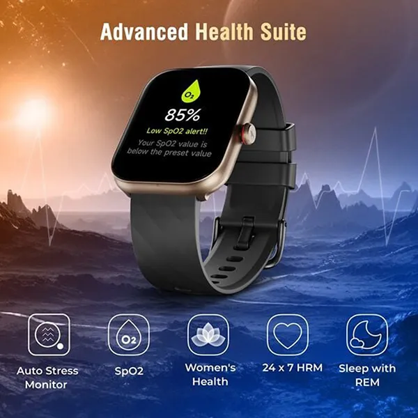 Đồng Hồ Thông Minh Fastrack Titan 38104PP03 Reflex Kruz+ Smartwatch Gold Màu Đen