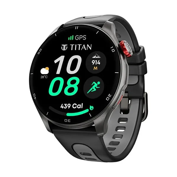 Đồng Hồ Thông Minh Titan Celestor Advanced GPS & Barometer Amoled Display Crown Black 90206AP01 Màu Đen