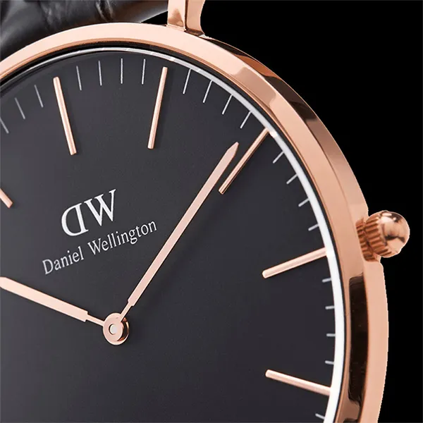 Đồng Hồ Unisex Daniel Wellington Classic Reading Black Rose Gold Màu Đen