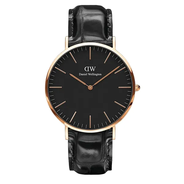 Đồng Hồ Unisex Daniel Wellington Classic Reading Black Rose Gold Màu Đen