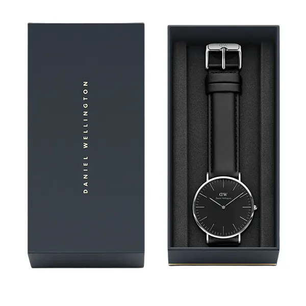 Đồng Hồ Unisex Daniel Wellington Classic Sheffield Black Silver Màu Đen